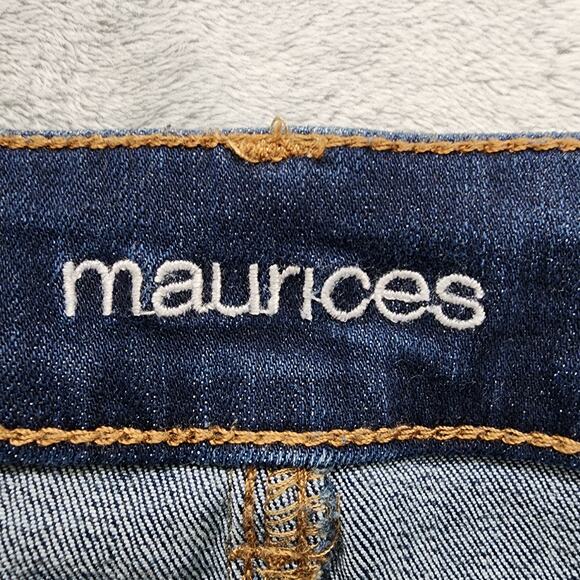 Maurices Jeans Womens M SHORT Blue Dark Wash Mid Rise Skinny Jegging Stretch - Picture 4 of 11